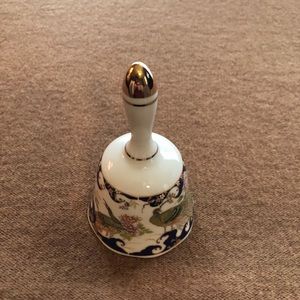 Asian Bell-Vintage porcelain floral and peacocks!!